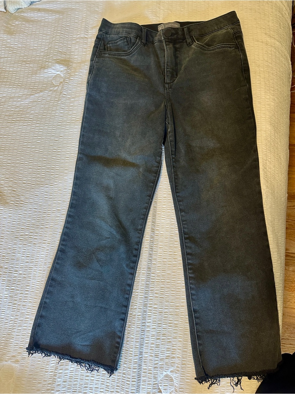 Wit and wisdom charcoal black Women's Jeans - Classic High-Rise Wide Leg crop